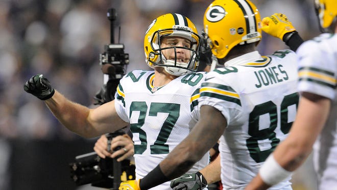 Jordy Nelson (87) and James Jones (89) are two of the many top Packers receivers who finished their careers elsewhere.