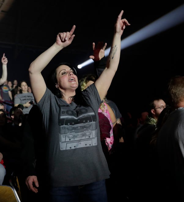 Fans watch Bret Michaels perform in front of a sold-out crowd on April 6, 2019 during the last concert at Brown County Veterans Memorial Arena before the building is torn down.