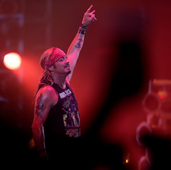 Bret Michaels performs in front of a sold-out crowd on April 6 during the last concert at Brown County Veterans Memorial Arena before the building was torn down.