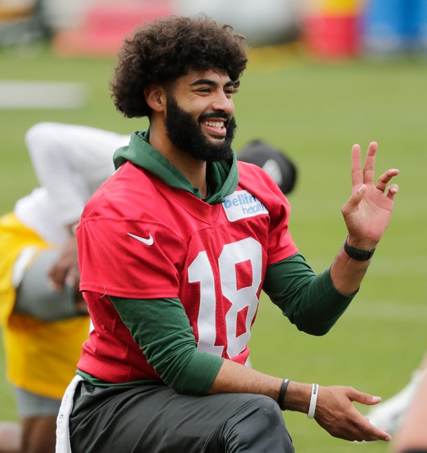 Green Bay Packers quarterback Manny Wilkins (18) during practice at Clarke Hinkle Field on Wednesday, May 29, 2019 in Ashwaubenon, Wis.