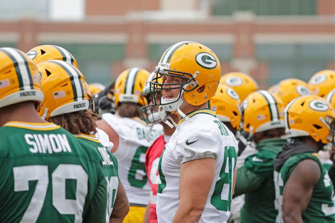 Green Bay Packers tight end Jimmy Graham (80) during practice at Clarke Hinkle Field on Wednesday, May 29, 2019 in Ashwaubenon, Wis.