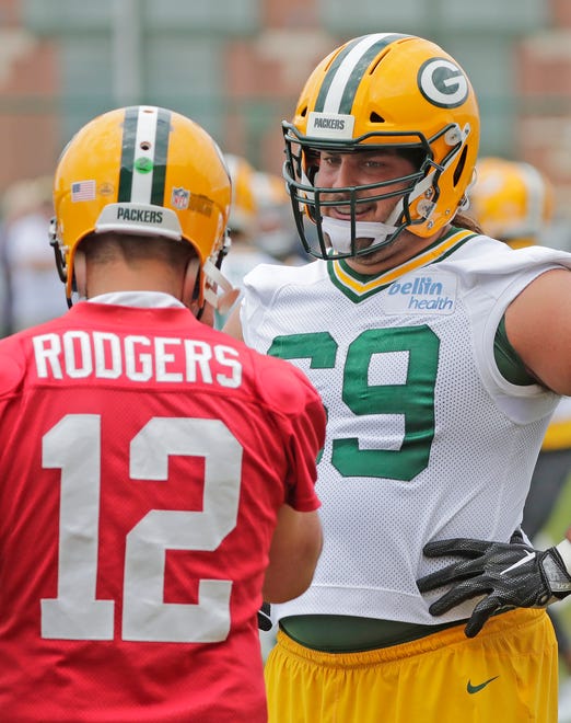 Green Bay Packers offensive tackle David Bakhtiari (69) during practice at Clarke Hinkle Field on Wednesday, May 29, 2019 in Ashwaubenon, Wis.