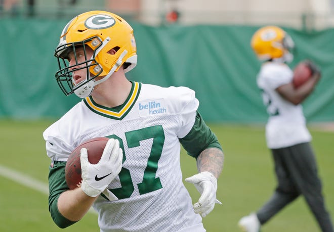 Green Bay Packers tight end Jace Sternberger (87) during practice at Clarke Hinkle Field on Wednesday, May 29, 2019 in Ashwaubenon, Wis.