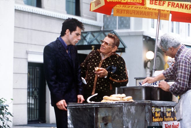 Ben Stiller, left, and real-life father Jerry Stiller in a scene from the 2001 motion picture "Zoolander."